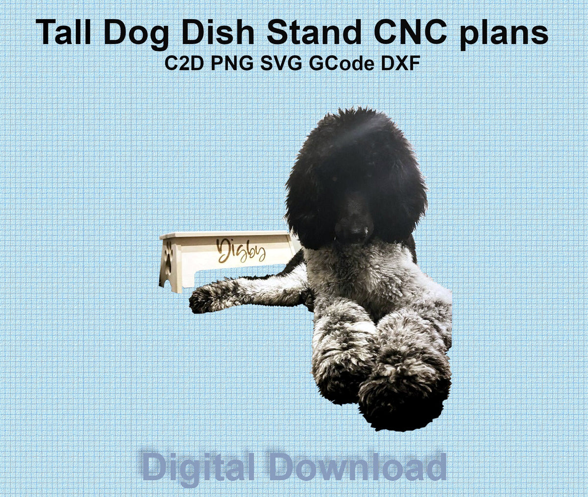 CNC plan for a tall dog dish holder