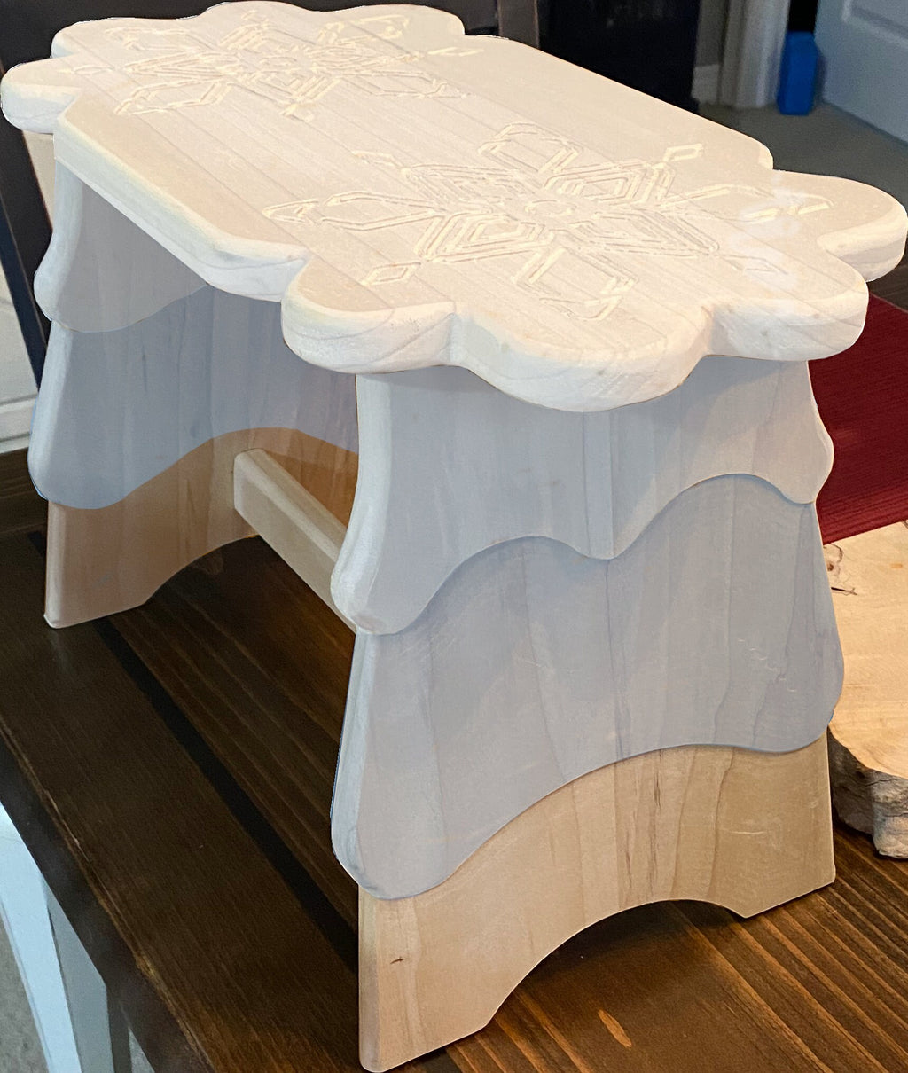 3 Step Stool CNC Plans, Beginner Woodworking Files for DIY Wooden Stool