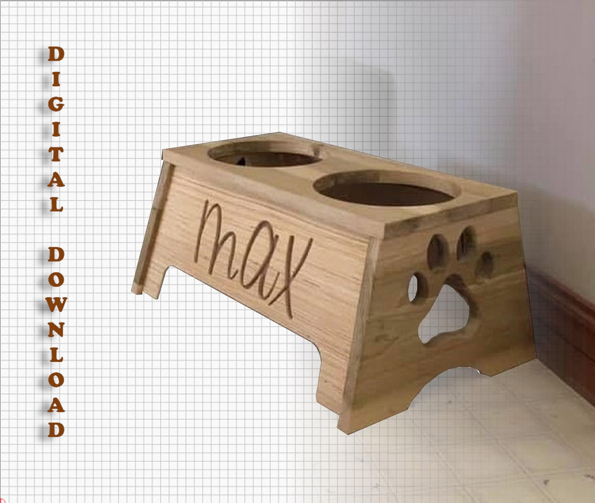 CNC Dog Project Files: Feeder, Leash Holder, Tray Plans (Digital Download)