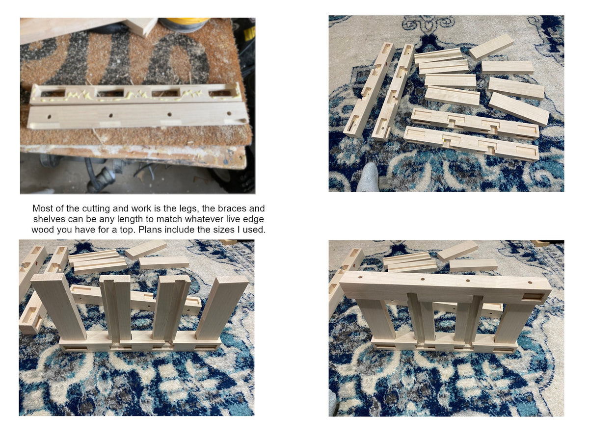 cnc shoe bench plan, live edge entryway shelf files, dxf svg digital woodworking project