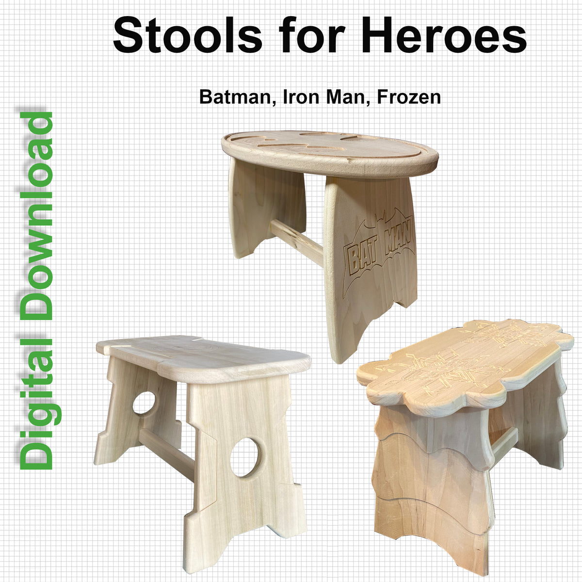 CNC plans for a collection of Step Stools
