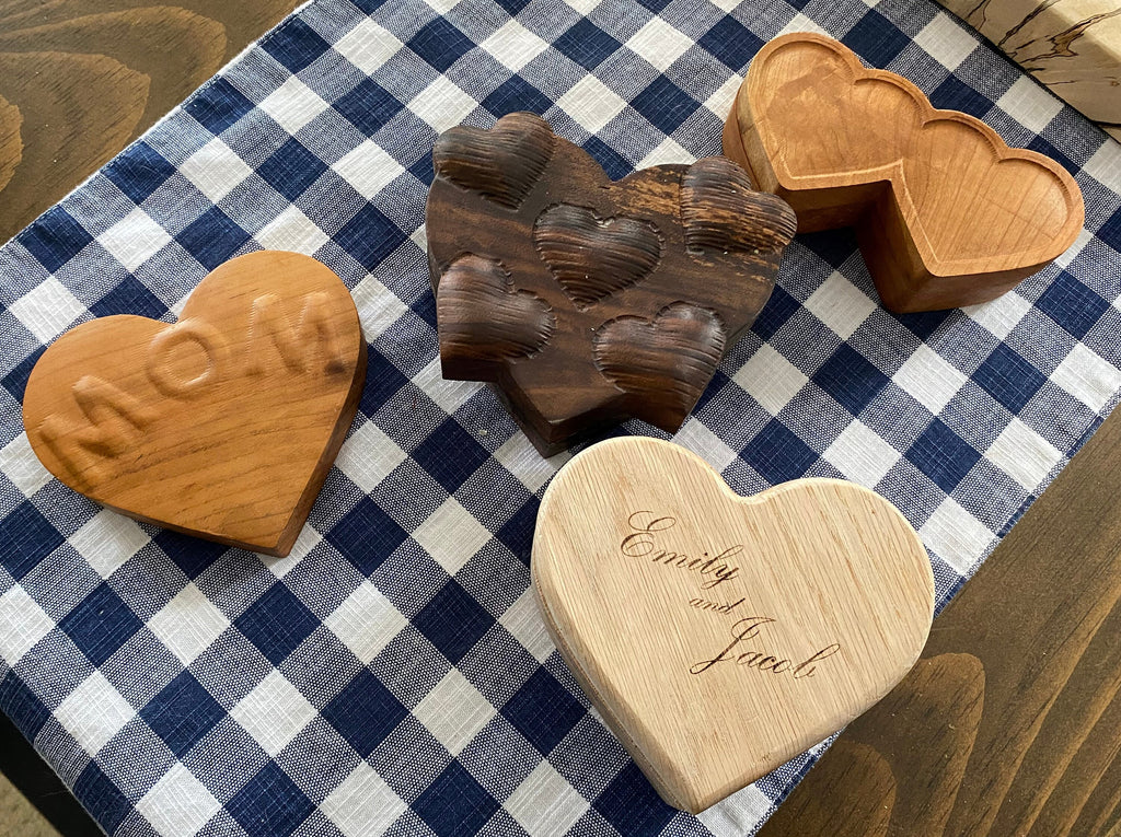 CNC plans of 4 heart shaped boxes