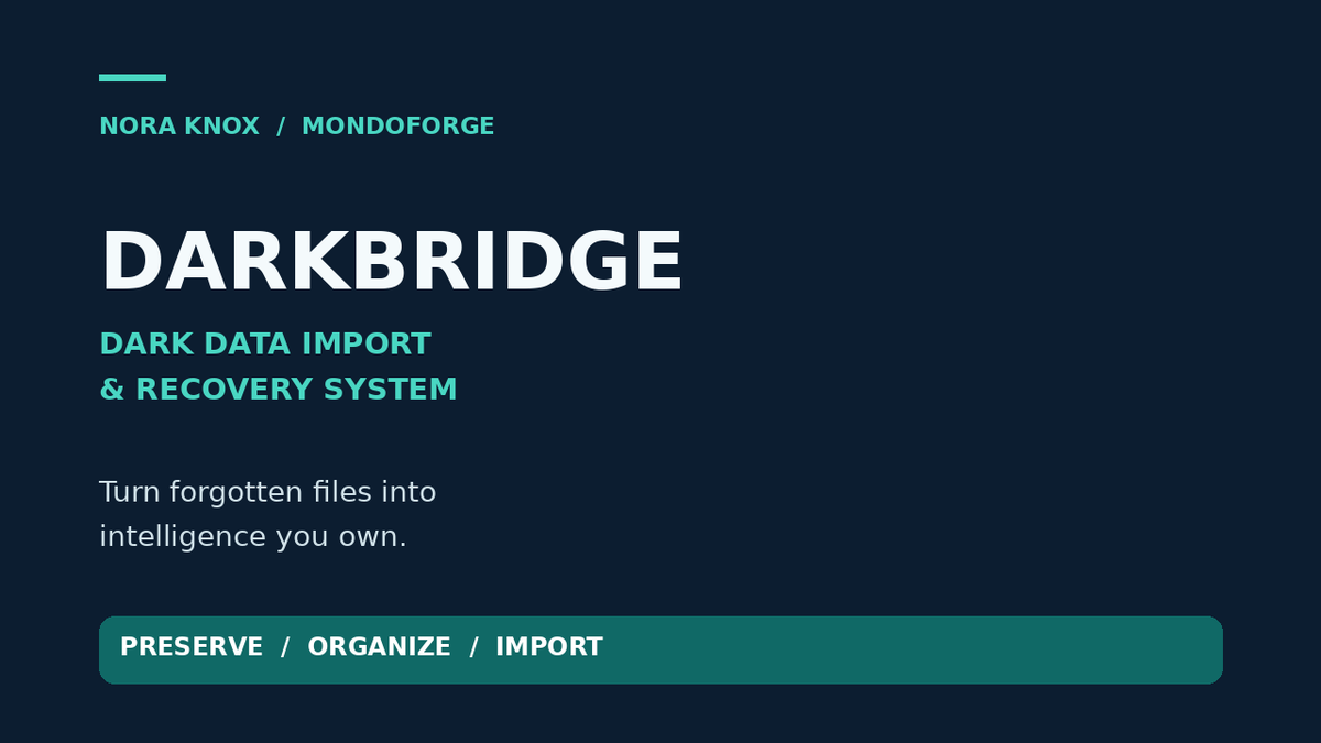 DarkBridge - Dark Data Import & Recovery System - DarkBridge-Cover