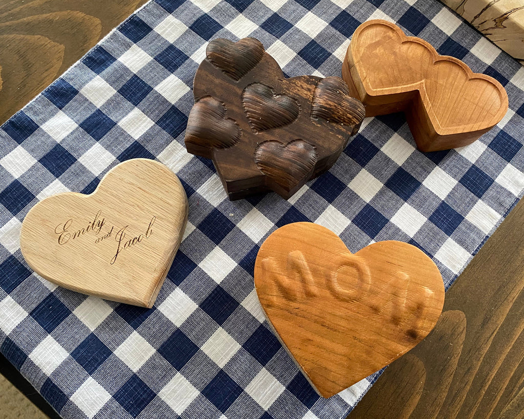 CNC plans of 4 heart shaped boxes