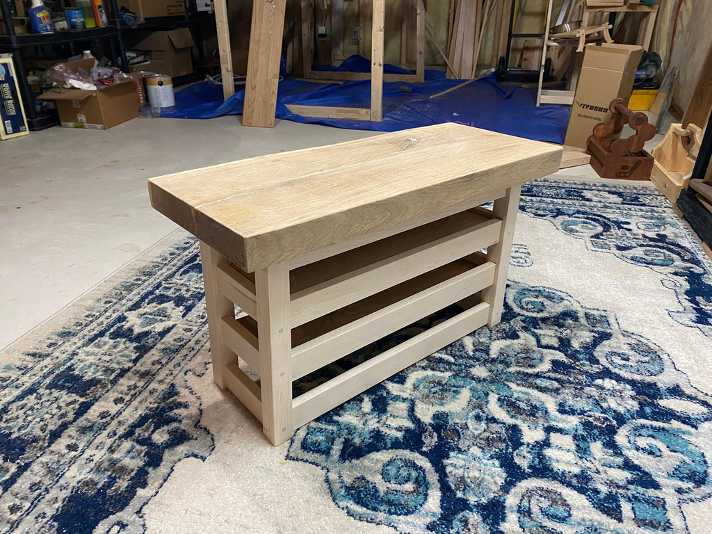 cnc shoe bench plan, live edge entryway shelf files, dxf svg digital woodworking project