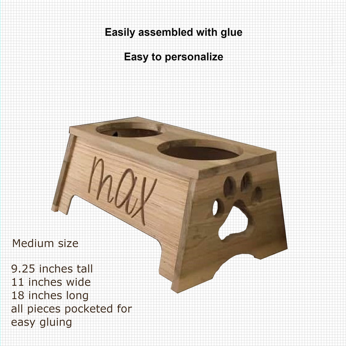 CNC Dog Bowl Stand Plan, Personalized Raised Pet STL included (Digital Download)