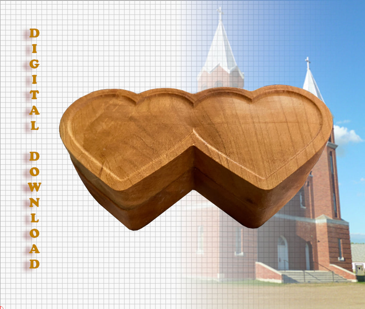 CNC plan for wedding ring heart box
