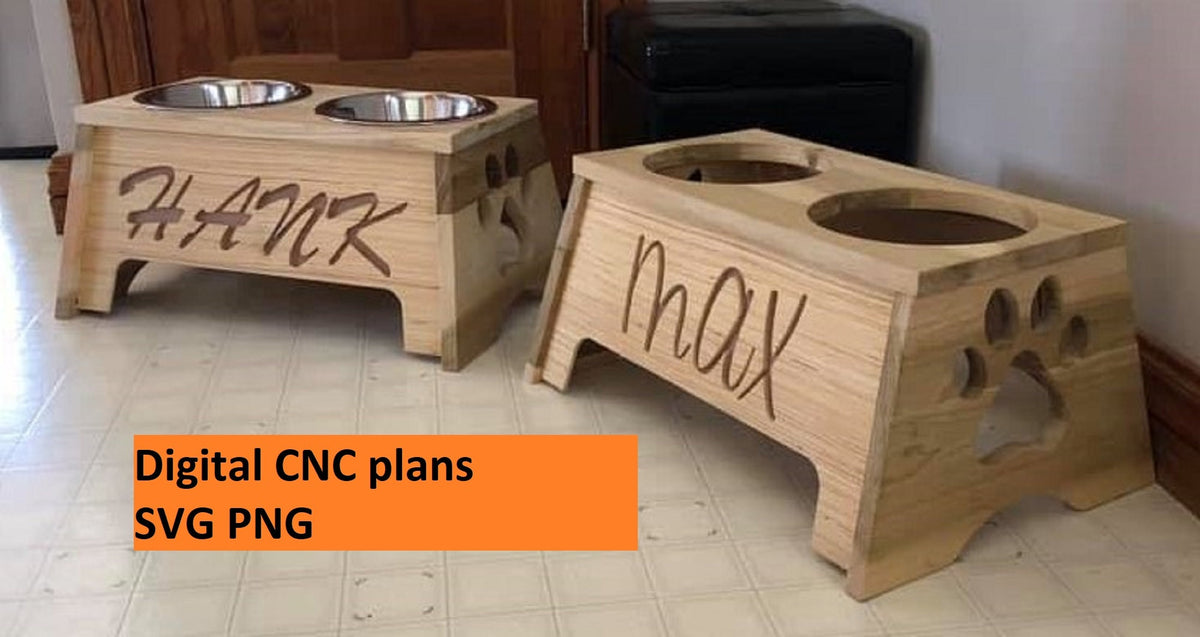 CNC Dog Bowl Stand Plan, Personalized Raised Pet STL included (Digital Download)