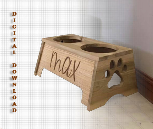 CNC Dog Bowl Stand Plan, Personalized Raised Pet STL included (Digital Download)